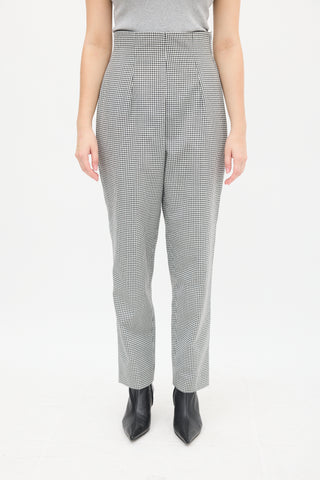 Dior White & Black Gingham Tapered Trouser