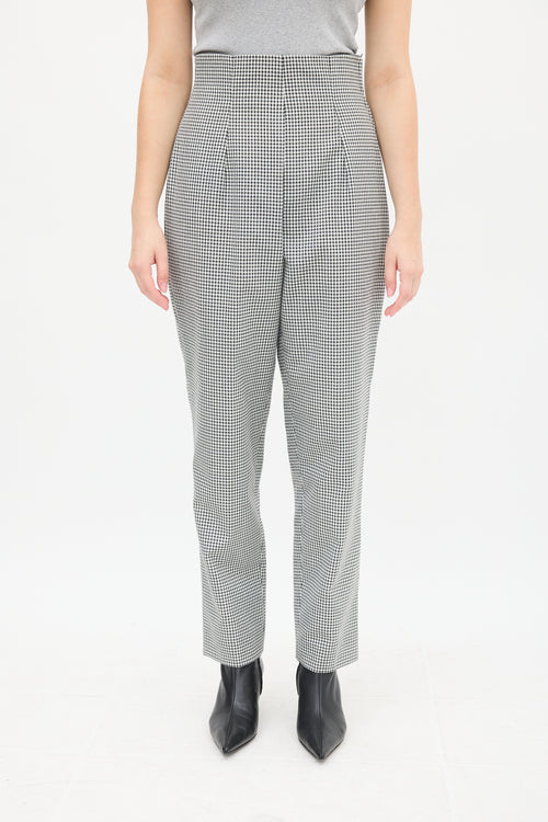 Dior White & Black Gingham Tapered Trouser