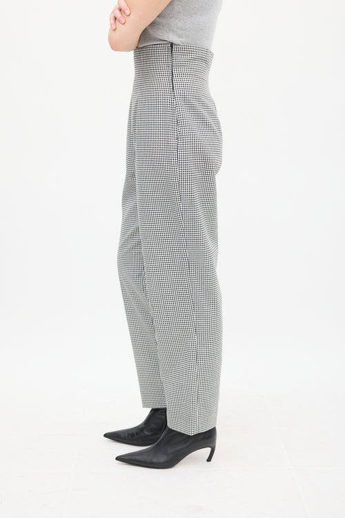 Dior White & Black Gingham Tapered Trouser