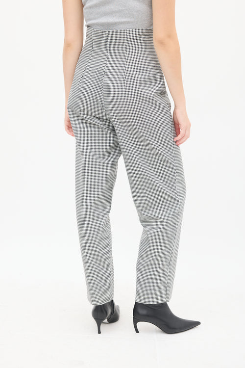 Dior White & Black Gingham Tapered Trouser