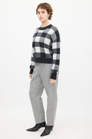 Dior White & Black Gingham Tapered Trouser