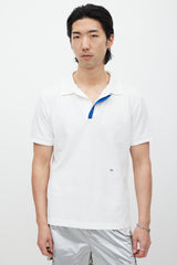 Dior White & Blue Embroidered Polo