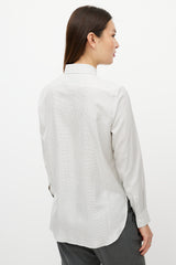 Dior White & Black Silk Checked Shirt