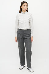 Dior White & Black Silk Checked Shirt