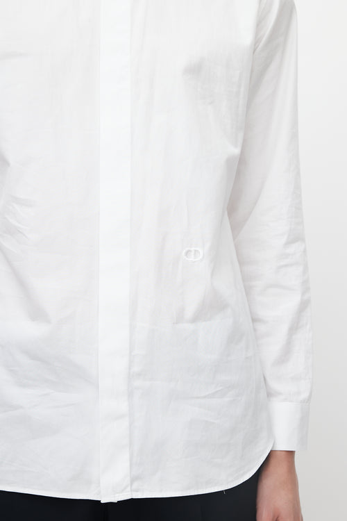 Dior White Cotton CD Button Up Shirt