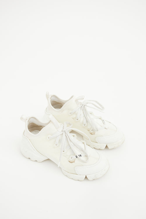 Dior White D-Connect Sneaker