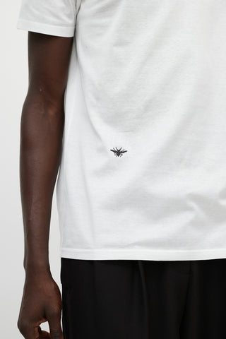 Dior White Embroidered Bee T-Shirt