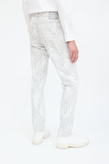 Dior White & Grey Embroidered Oblique Jeans
