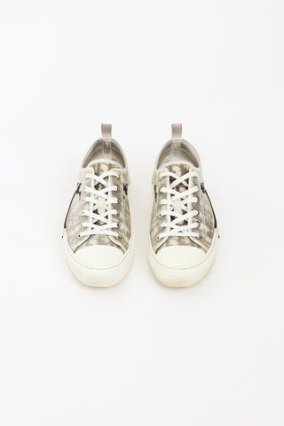 Dior White & Black Mesh Monogram B23 Sneakers