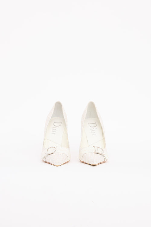 Dior Logo Wooden Heel Pump