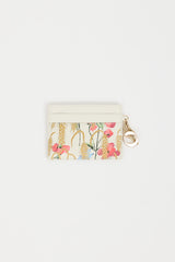 Dior White & Multi Lady Dior Hibiscus Card Holder