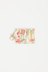 Dior White & Multi Lady Dior Hibiscus Card Holder