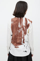 Dior White & Multicolour Print Shirt