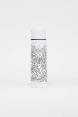 Dior White & Multicolour Printed Water Bottle