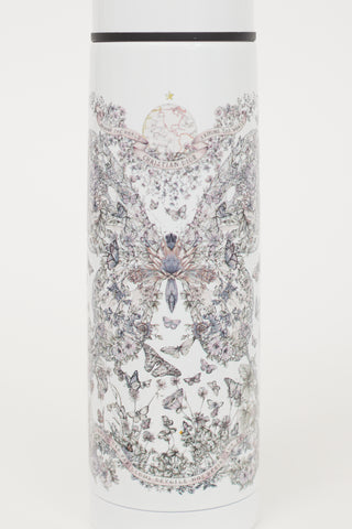 Dior White & Multicolour Printed Water Bottle