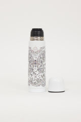 Dior White & Multicolour Printed Water Bottle