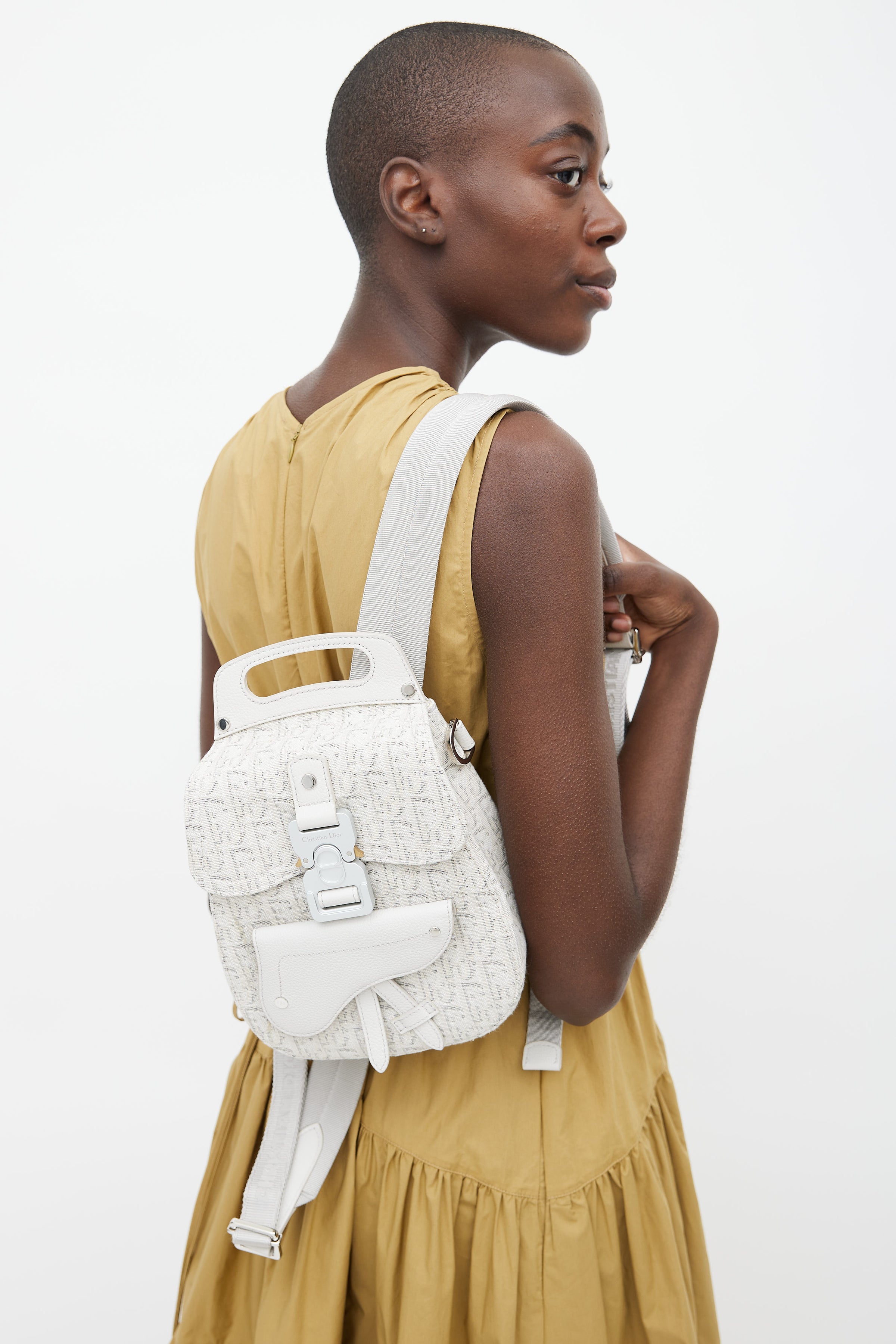 Dior // White Oblique Canvas Mini Saddle Backpack – VSP Consignment
