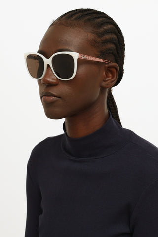 Dior White & Pink Diorama3 Sunglasses