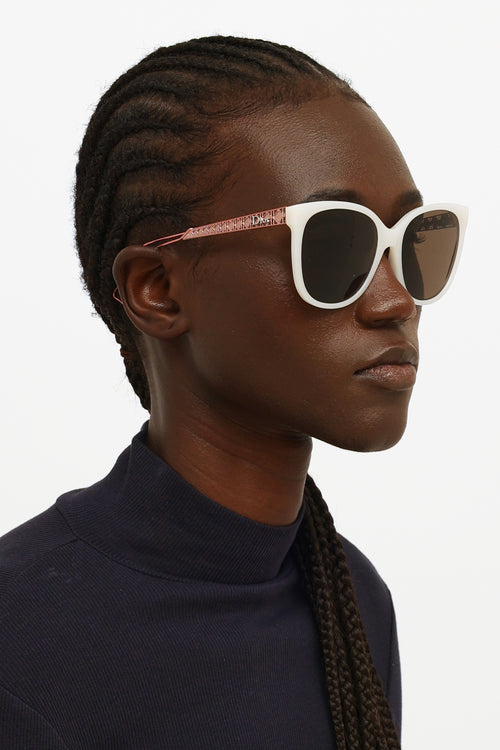 Dior White & Pink Diorama3 Sunglasses