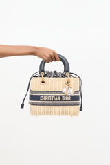Dior Wicker & Oblique Jacquard Medium Lady Dior Bag