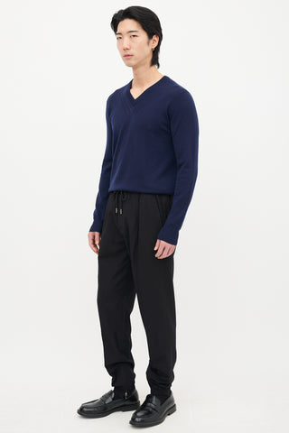 Dior Wool Crepe Drawstring Trouser