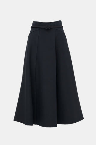 Dior Wool & Silk Belted Maxi Skirt