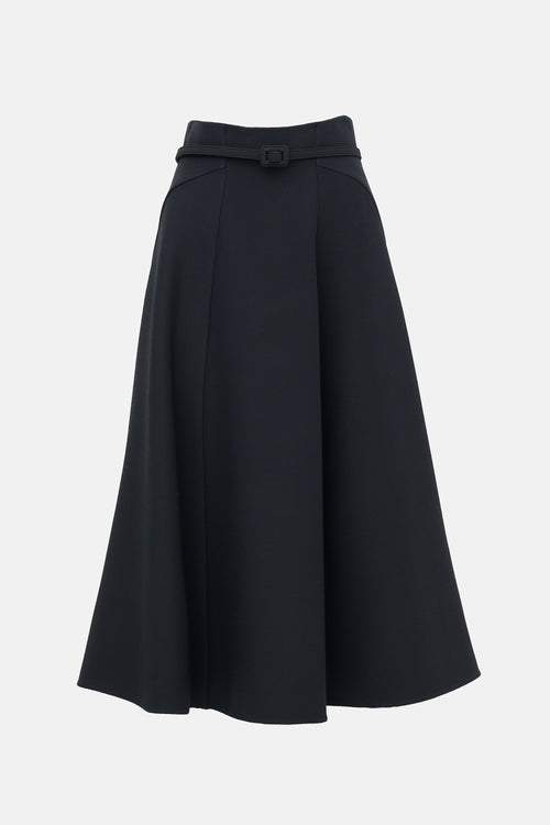 Dior Wool & Silk Belted Maxi Skirt