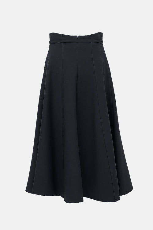 Dior Wool & Silk Belted Maxi Skirt