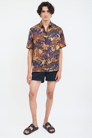 Dior X Peter Doig Brown & Multicolour Oblique Abstract Shirt