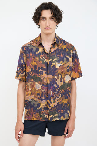 Dior X Peter Doig Brown & Multicolour Oblique Abstract Shirt