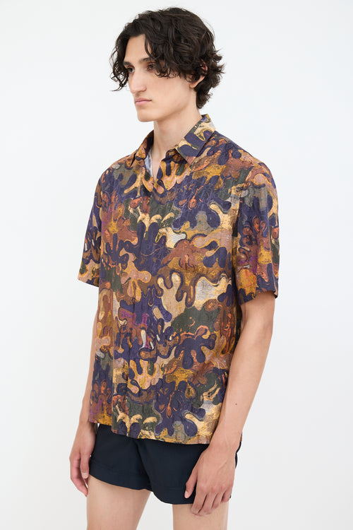 Dior X Peter Doig Brown & Multicolour Oblique Abstract Shirt