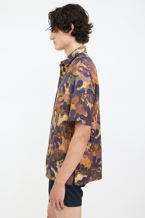 Dior X Peter Doig Brown & Multicolour Oblique Abstract Shirt