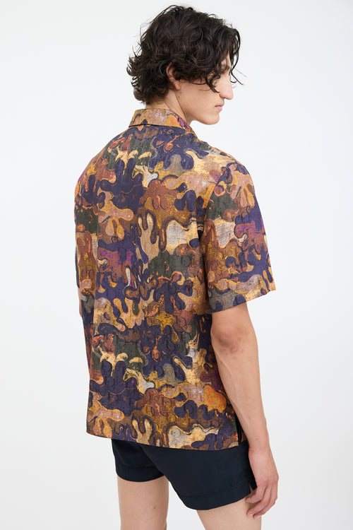 Dior X Peter Doig Brown & Multicolour Oblique Abstract Shirt