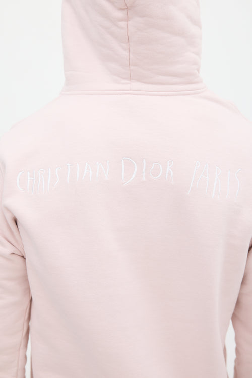 Dior X Raymond Pettibon 2019 Pink & White Logo Hoodie