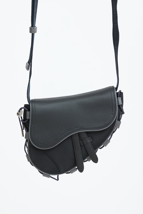 Dior X Sacai 2021 Black Technical Mini Saddle Bag