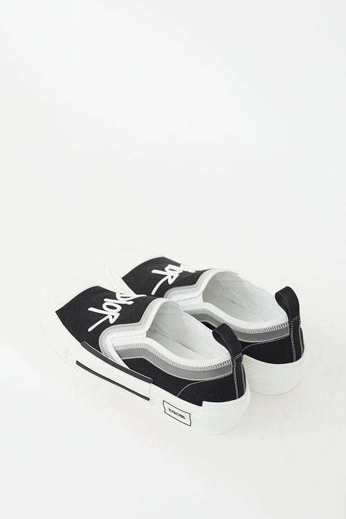 Dior X Shawn Stussy Black & White B23 Slip On Sneaker