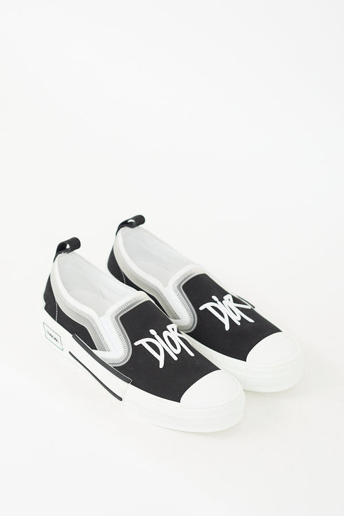 Dior X Shawn Stussy Black & White B23 Slip On Sneaker