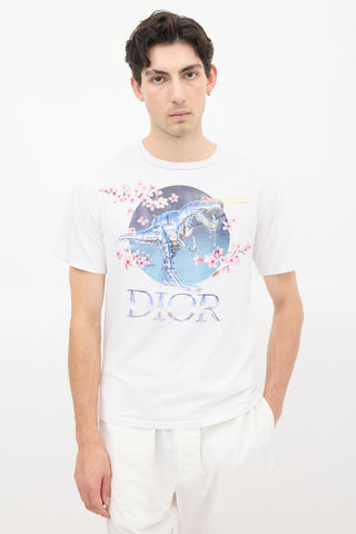 Dior X Sorayama 2019 White & Multicolour Dinosaur Graphic T-Shirt