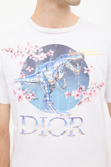 Dior X Sorayama 2019 White & Multicolour Dinosaur Graphic T-Shirt