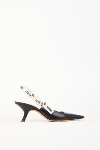 Dior Black Leather J'Adior Slingback Heel