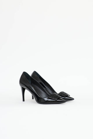 Dior Patent Cannage Plaque Pump