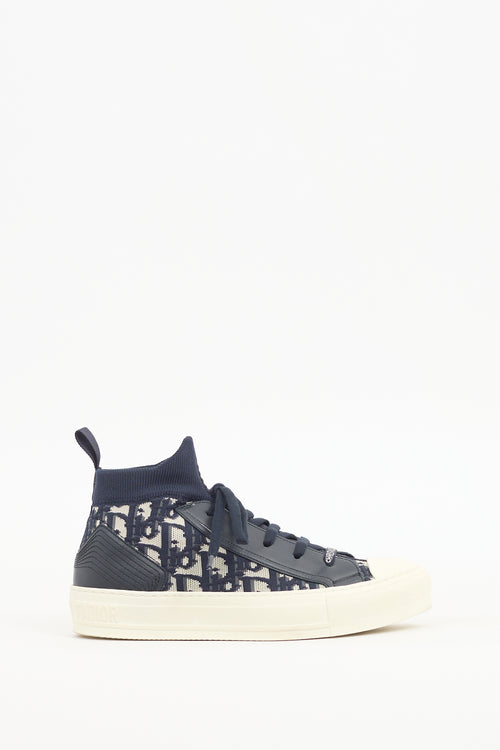 Dior Navy Leather & Textile Walk'n'Dior Sneaker