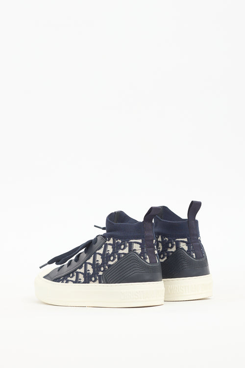 Dior Navy Leather & Textile Walk'n'Dior Sneaker