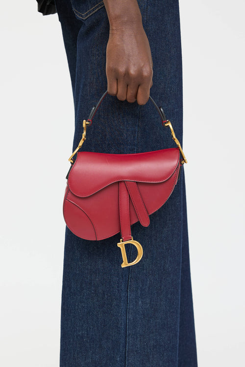 Dior Leather Mini Saddle Bag