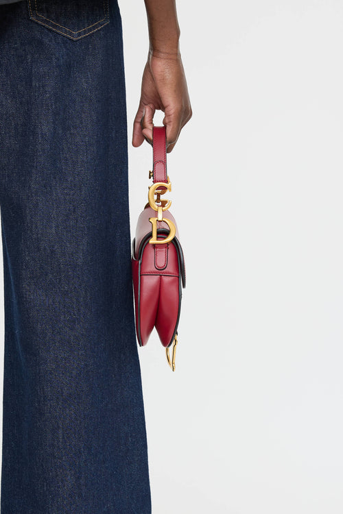 Dior Leather Mini Saddle Bag