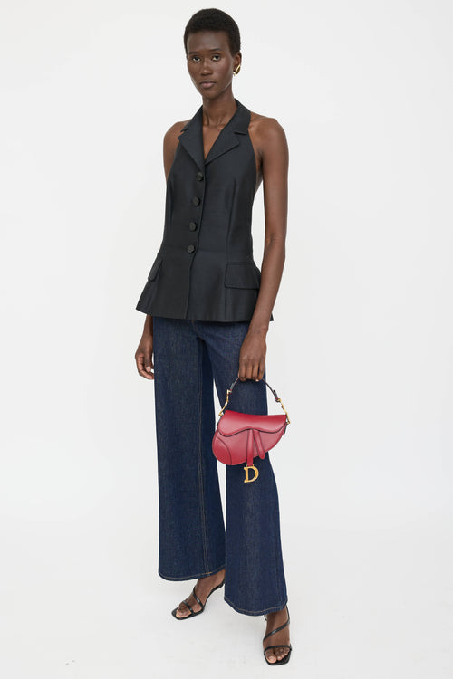 Dior Leather Mini Saddle Bag