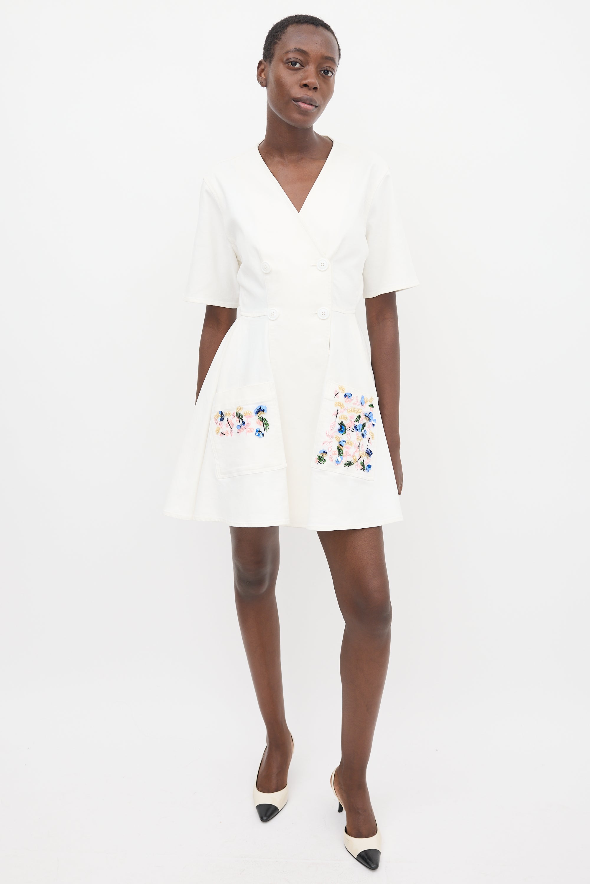 Dior // Floral Embroidered Dress VSP Consignment Dior // Floral Embroidered Dress VSP Consignment