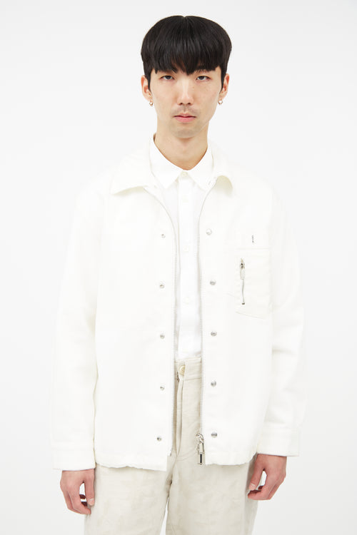 Dior x Sacai White Logo Denim Jacket