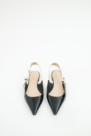 Dior Black Patent J'Adior Slingback Flat