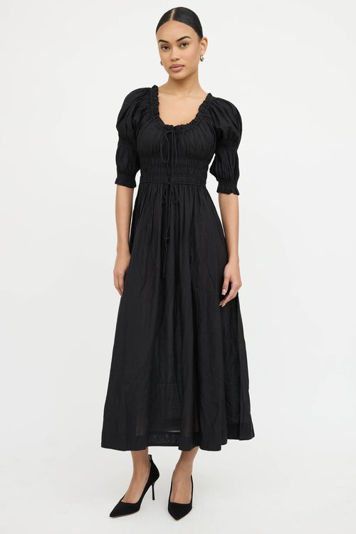 Dôen Smocked Pleated Dress